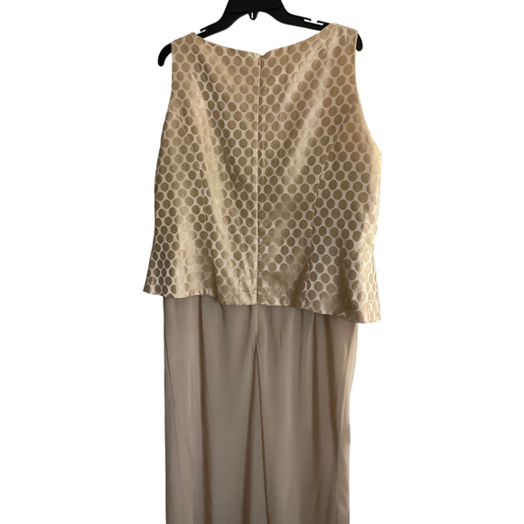 Nebiani Women's 18W Gold 2-Piece Dress Suit Formal Polka Dot STAIN ON FRONT - Picture 5 of 16